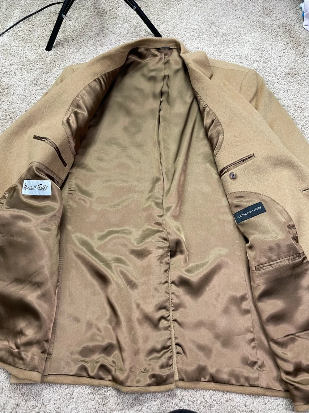 Vintage Marshall Field’s Tan Men's Sport Coat Blazer 100% Cashmere
